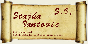 Stajka Vantović vizit kartica